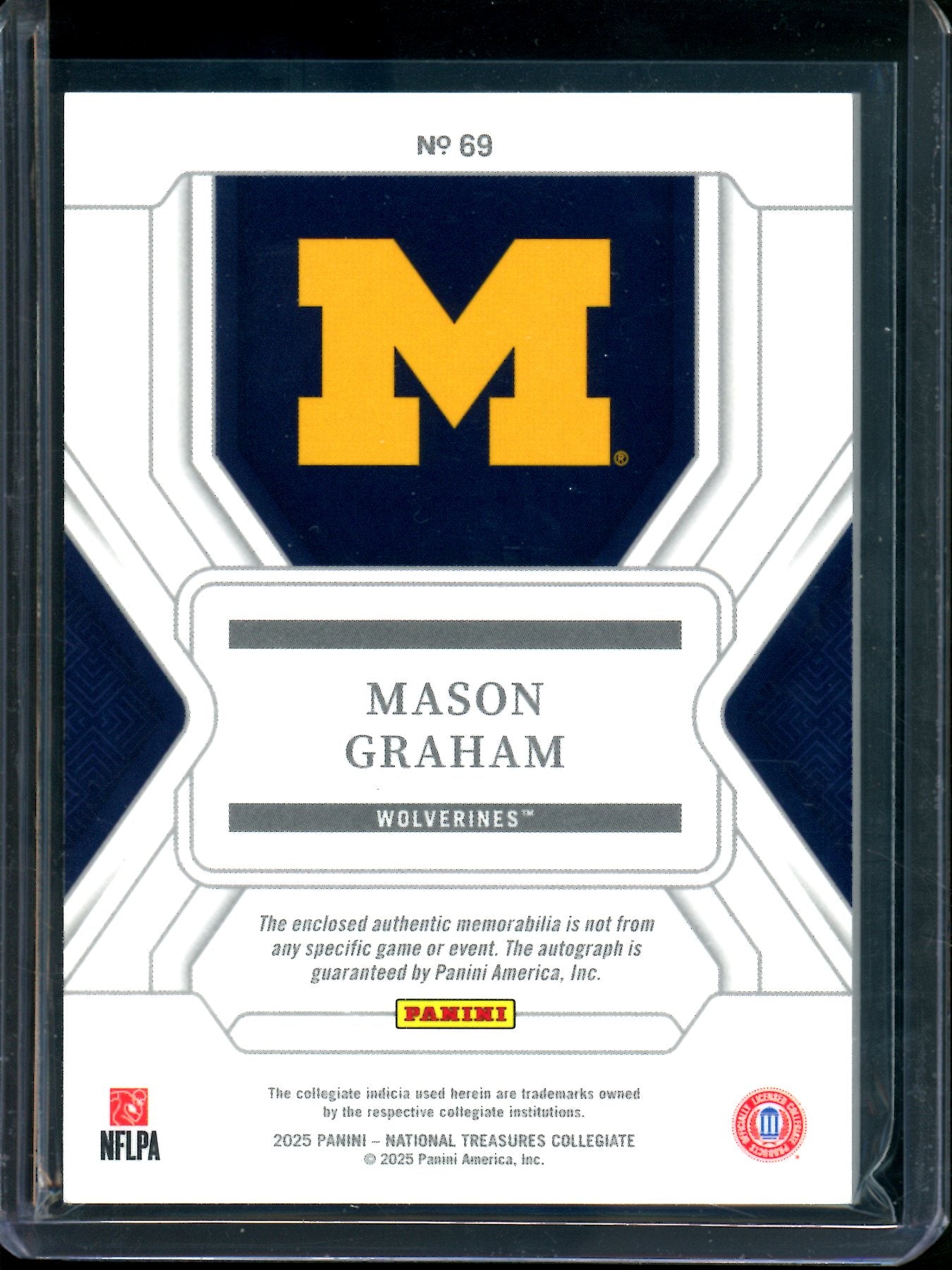 2025 Panini National Treasures Mason Graham Rookie Patch Autograph /10 Michigan