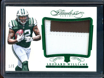 compare product 2015 Panini Flawless Leonard Williams Flawless Rookie Patch Emerald /5 Jets