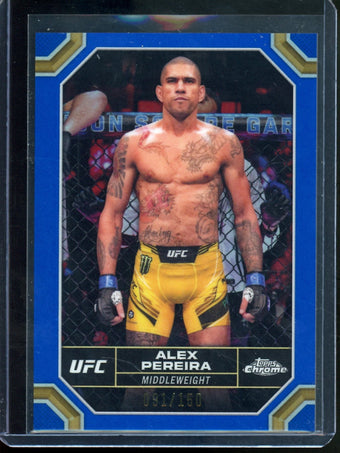 compare product 2024 Topps Chrome Alex Pereira Blue Refractor /150