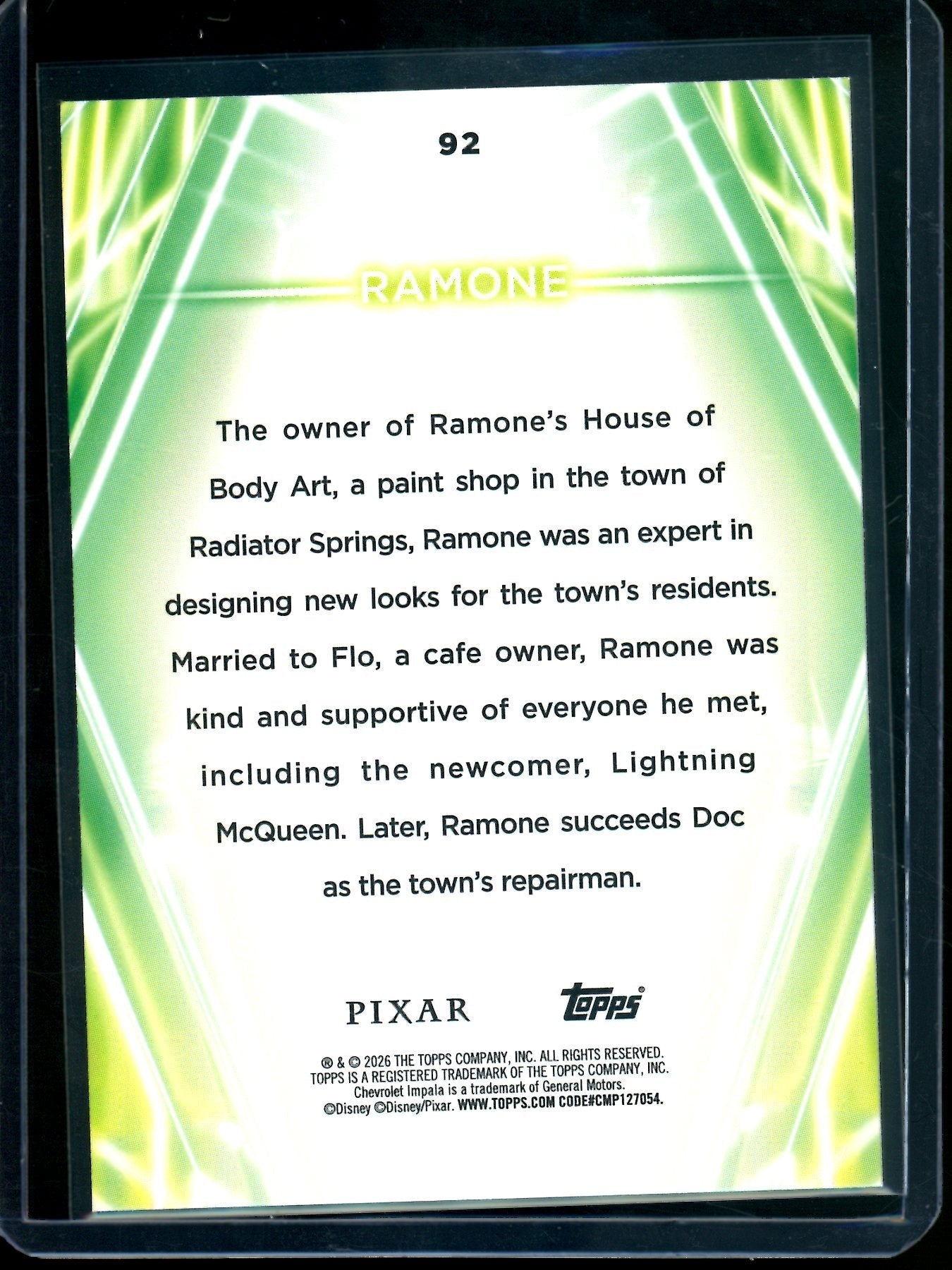 2026 Topps Pixar Ramone Pink Diamante /15