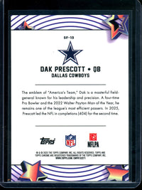 2025 Topps Cosmic Dak Precott Starfractor SP Orange /25 Cowboys