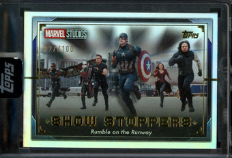 compare product 2025 Topps Marvel Rumble On The Runway Show Stoppers /100 Encased