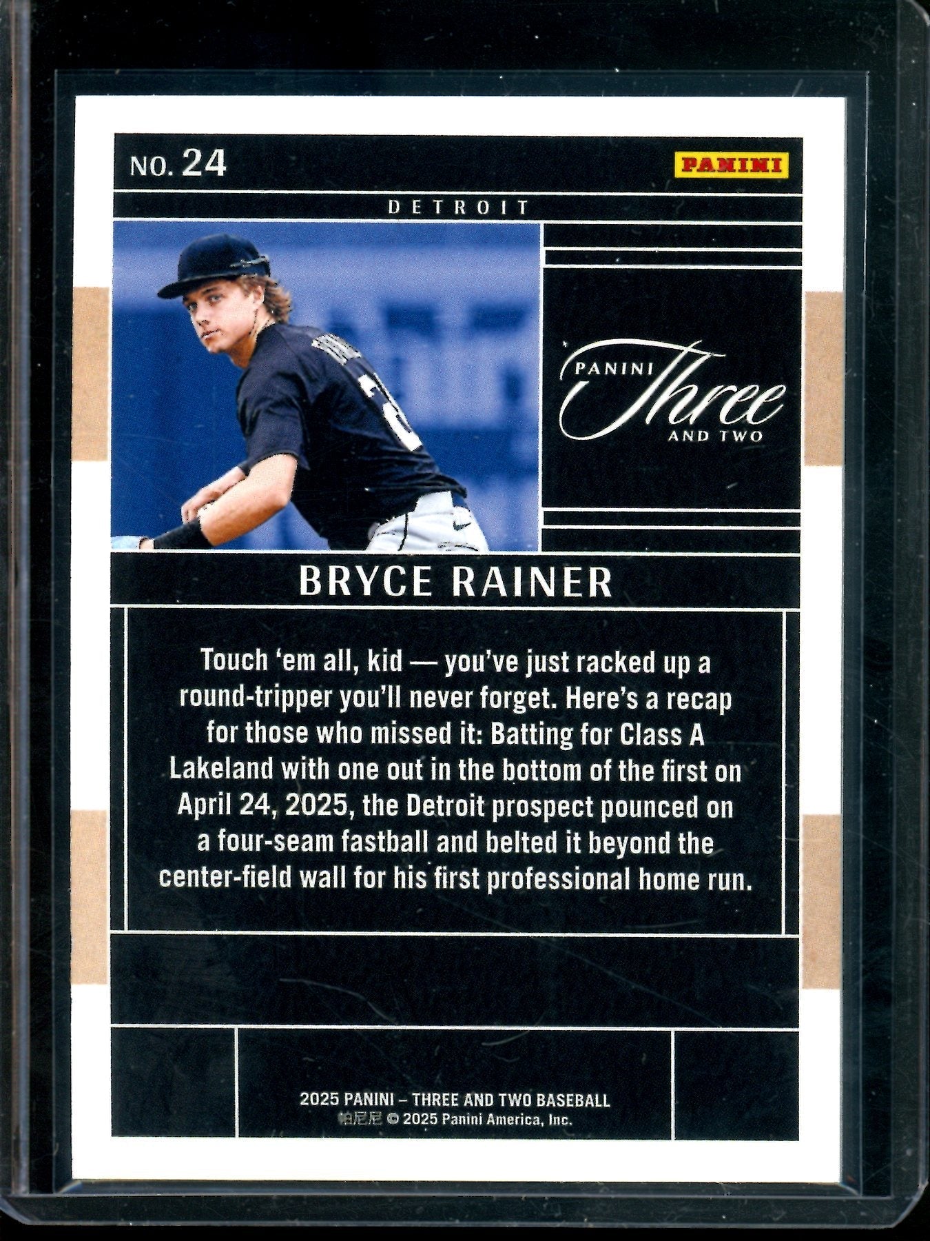 2025 Panini Three and Two Bryce Rainer Bronze Foil SP /3 Tigers