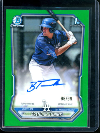 compare product 2026 Bowman Chrome Brendan Tunink 1st Green Autograph /99 Dodgers