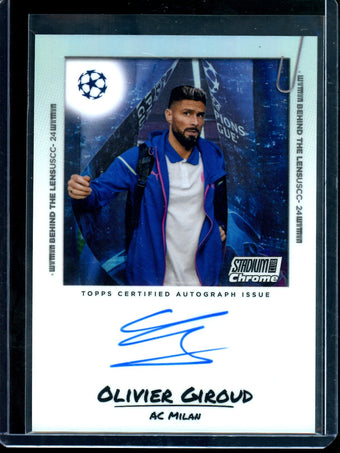 compare product 2024 Topps Stadium Club Chrome Olivier Giroud Refractor Autograph ACM