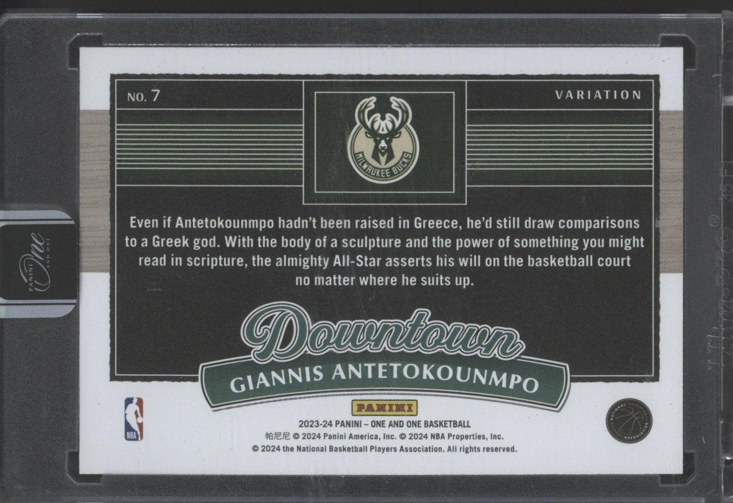 2023-24 One And One Giannis Antetokounmpo #7 Downtown SSP Variation