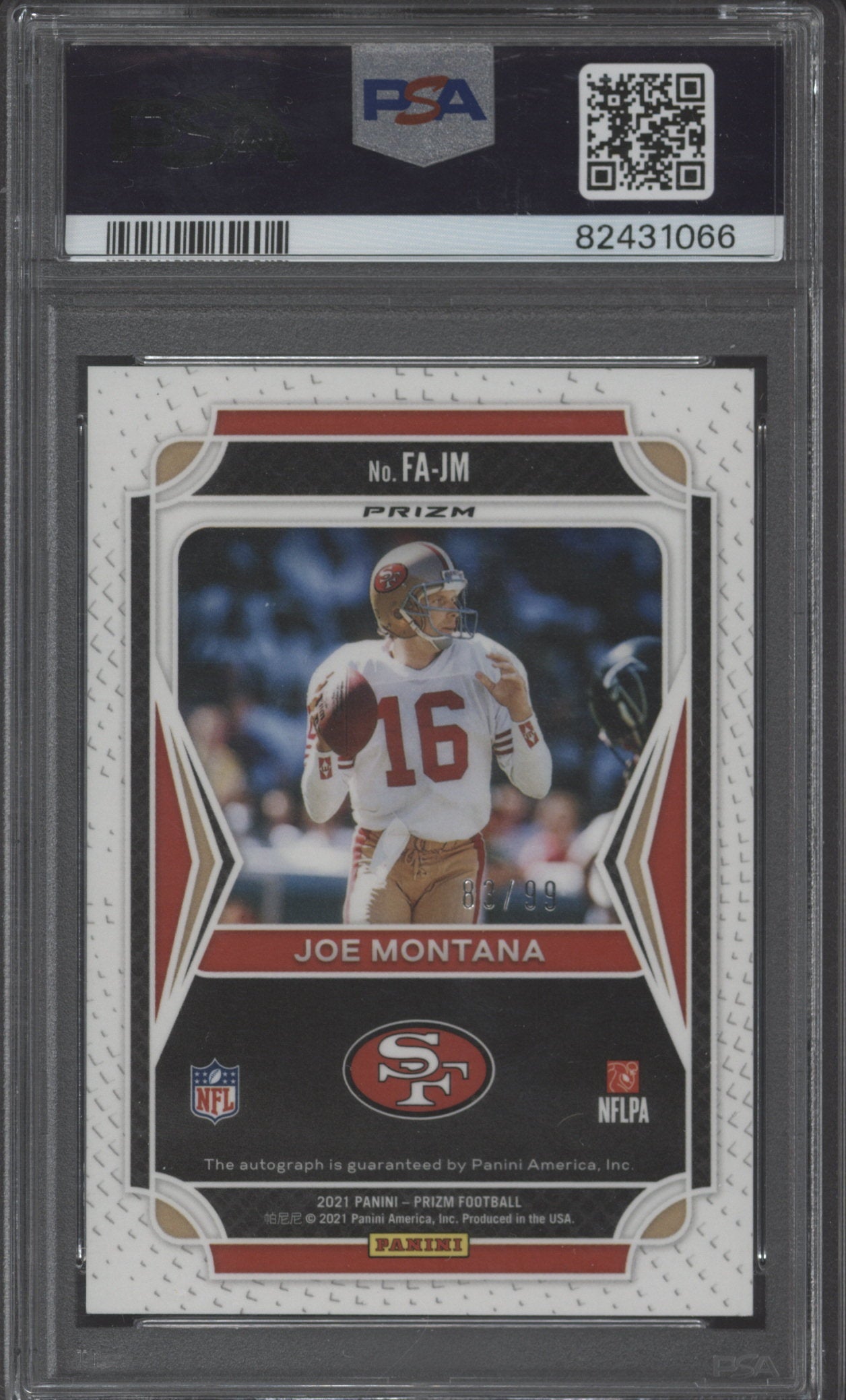 2021 Prizm Joe Montana Flashback Auto PSA 10  #83/99