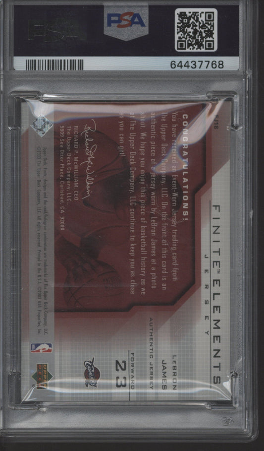 2003/04 UD Finite LeBron James Elements Jersey PSA 9 #FJ18