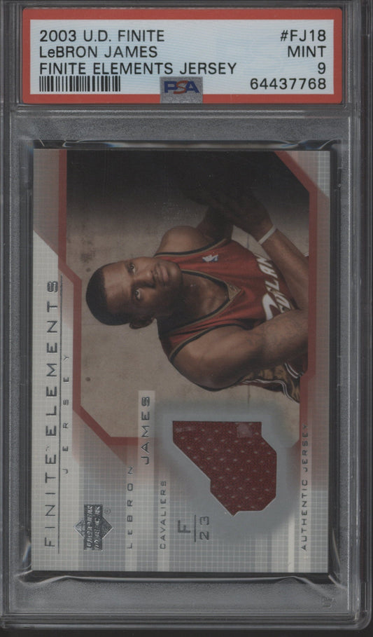 2003/04 UD Finite LeBron James Elements Jersey PSA 9 #FJ18
