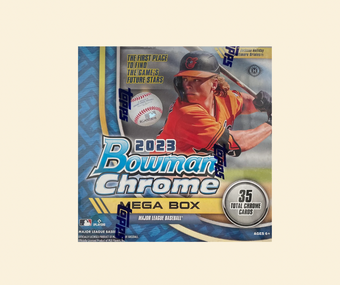compare product 2023 Bowman Chrome Baseball Mega Box