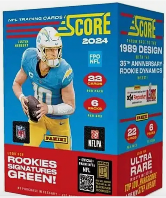 compare product 2024 Panini Score Football Blaster Box (Blue Box)