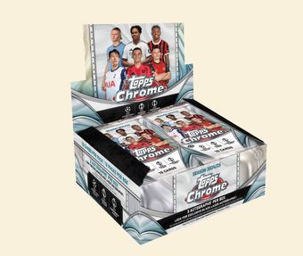 compare product 2024-25 Topps Chrome UEFA Club Competitions Soccer Jumbo Box