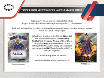 compare product 2022-23 Topps UEFA Women's Champions League Chrome Soccer Hobby 12 Box Case