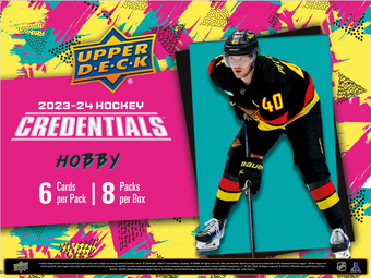 compare product 2023-24 Upper Deck Credentials Hockey Hobby 10 Box Case