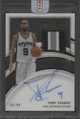 2021/22 Panini Immaculate Tony Parker Patch Auto 46/49 #PA-TYP