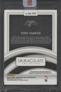 2021/22 Panini Immaculate Tony Parker Patch Auto 46/49 #PA-TYP