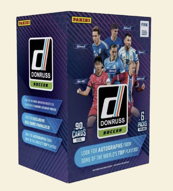compare product 2024-25 Panini Donruss Soccer Blaster Box (Red Cubic Parallels!)
