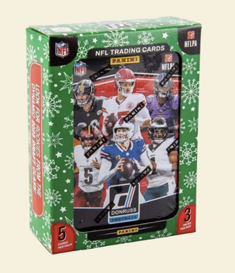 compare product 2025 Panini Donruss Football Holiday Tin