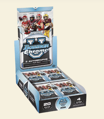 compare product 2025 Bowman University Chrome Football Hobby Box