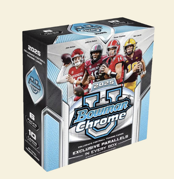 compare product 2025 Bowman University Chrome Football Mega Box