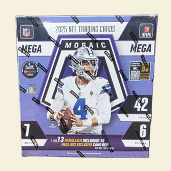 compare product 2025 Panini Mosaic Football Hobby Mega Box