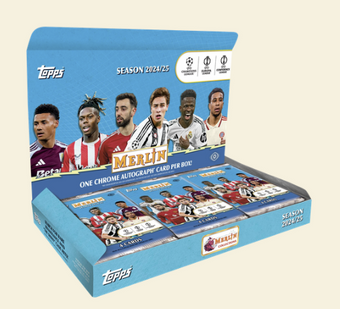 compare product 2024-25 Topps UEFA Club Competitions Merlin Chrome Soccer Hobby Box