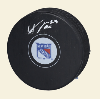 compare product Adam Fox New York Rangers Fanatics Authentic Autographed Hockey Puck