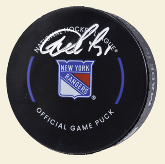 compare product Igor Shesterkin New York Rangers Autographed Hockey Puck