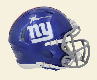compare product Malik Nabers New York Giants Autographed Riddell Speed Mini Helmet