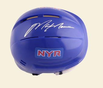 compare product Mark Messier New York Rangers Autographed Blue Mini Helmet