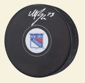 compare product Matt Rempe New York Rangers Autographed Hockey Puck