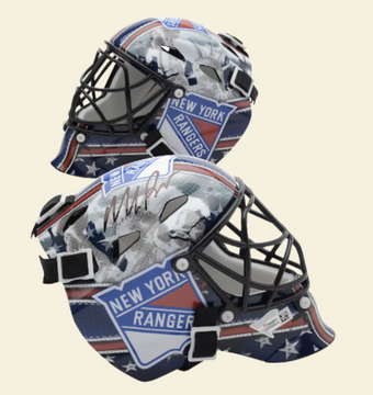 compare product Mike Richter New York Rangers Autographed Mini Goalie Mask
