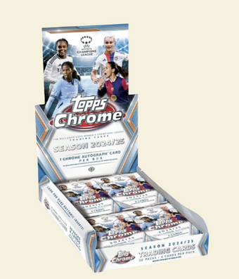 compare product 2024-25 Topps Chrome UEFA Women's Champions League Soccer Hobby Box