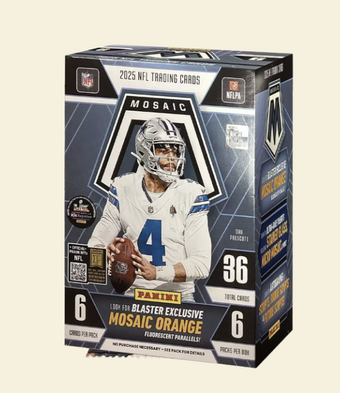 compare product 2025 Panini Mosaic Football Blaster Box (Mosaic Orange)