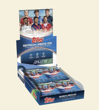compare product 2025-26 Topps UEFA Club Competitions Soccer Hobby Box