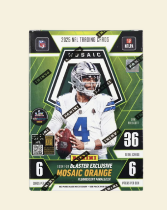 compare product 2025 Panini Mosaic Football Blaster Box (Green)