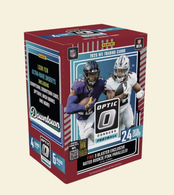 compare product 2025 Panini Donruss Optic Football Blaster Box (Pink Parallels)