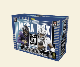 compare product 2025 Panini Donruss Optic Football Hobby Mega Box (Red Hyper Parallels)