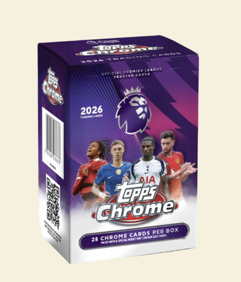 compare product 2026 Topps Chrome Premier League EPL Soccer Blaster Box