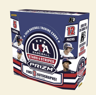 compare product 2025-26 Prizm USA Stars & Stripes Baseball H2 Box