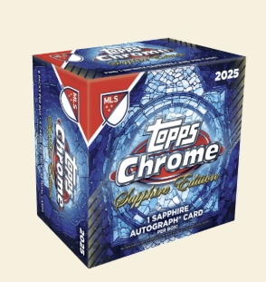 compare product 2025 Topps Chrome MLS Soccer Sapphire Edition Box