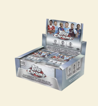 compare product 2025-26 Topps Chrome UEFA Champions League Soccer Jumbo Box
