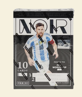 compare product 2025-26 Panini Noir Road to FIFA World Cup Soccer Hobby Box
