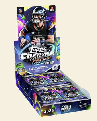 compare product 2025 Topps Cosmic Chrome Football Hobby Box