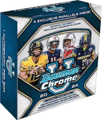 compare product 2024 Topps Bowman University Chrome Football Monster Hobby Box
