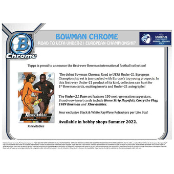 compare product 2022 Bowman Chrome Road to UEFA Under 21 European Championship Soccer Lite 16 Box Case