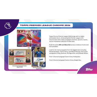 compare product 2025-26 Topps Chrome English Premier League Soccer Breaker's Delight 6 Box Case