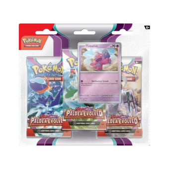 compare product Pokemon Scarlet & Violet Paldea Evolved 3-Pack Blister Pack - 24 Pack Box
