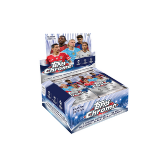 compare product 2023-24 Topps UEFA Club Competitions Chrome Soccer Jumbo Box
