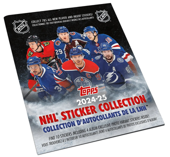 compare product 2024/25 Topps NHL Hockey Sticker Collection Album